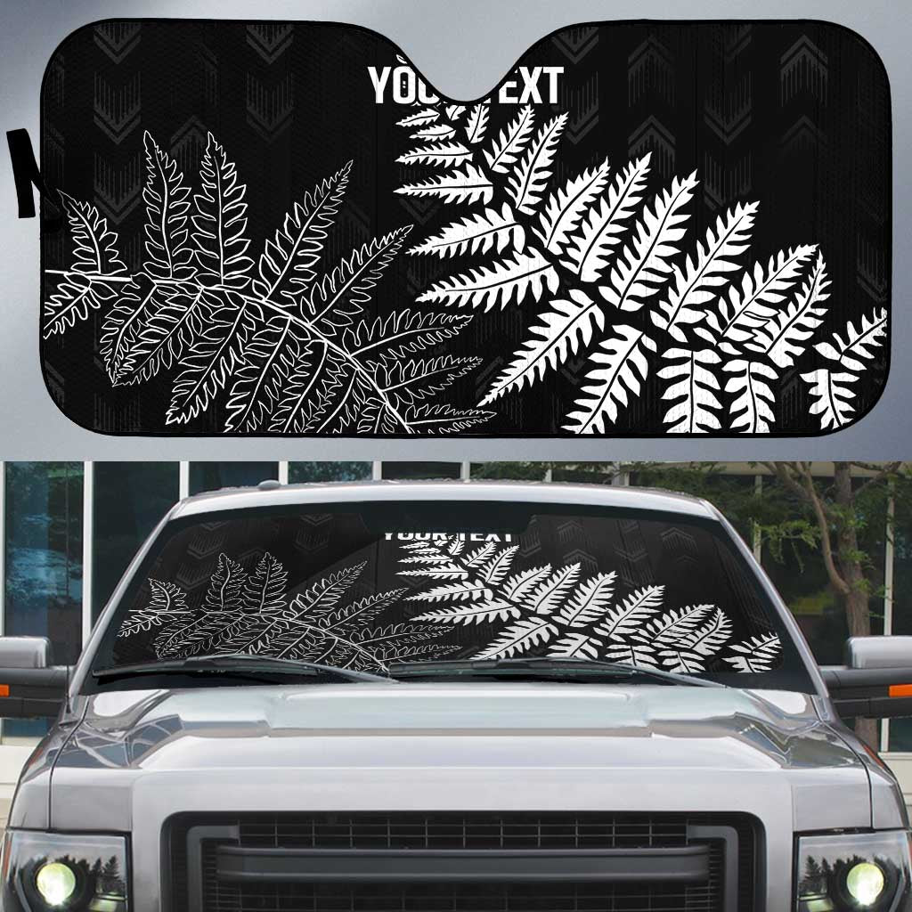 New Zealand Lawn Bowls Personalized Auto Sun Shade Wrap-Around Silver Fern - Polynesian Pride