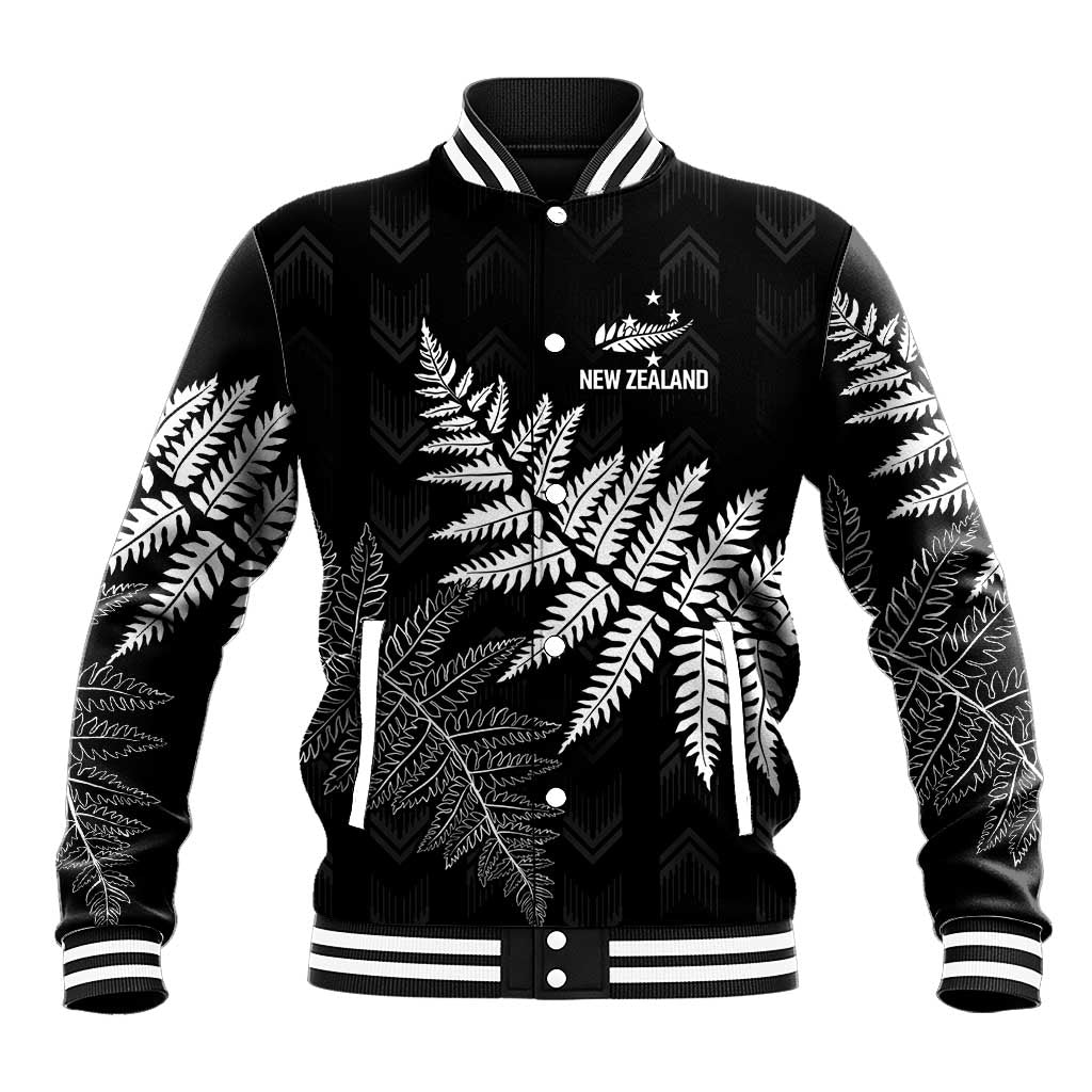 New Zealand Lawn Bowls Personalized Baseball Jacket Wrap-Around Silver Fern - Polynesian Pride