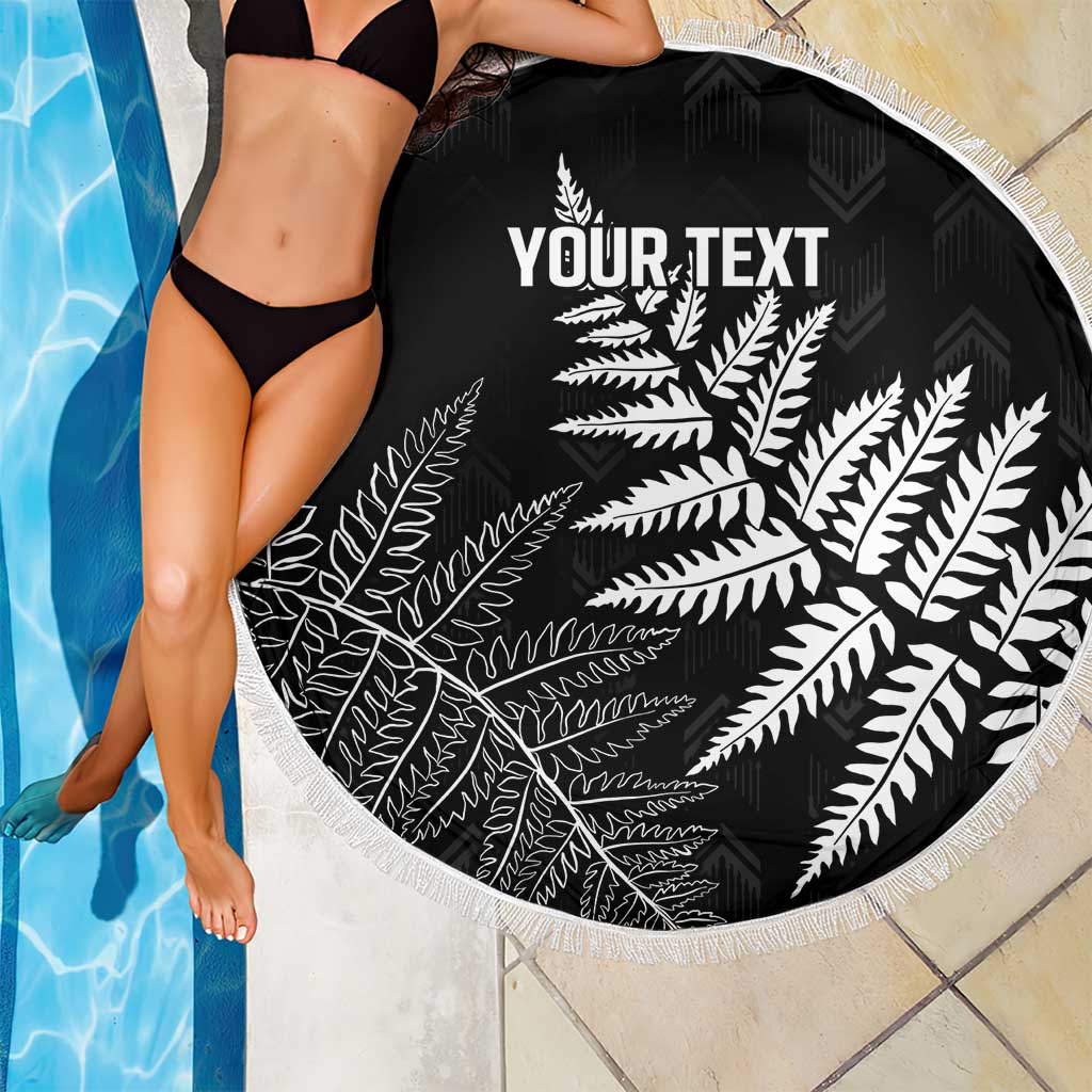 New Zealand Lawn Bowls Personalized Beach Blanket Wrap-Around Silver Fern - Polynesian Pride