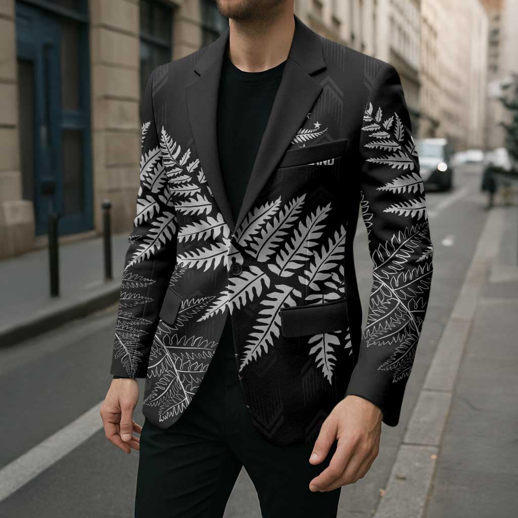 New Zealand Lawn Bowls Personalized Blazer Wrap-Around Silver Fern - Polynesian Pride