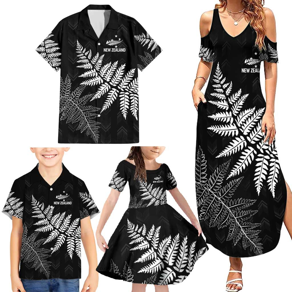 New Zealand Lawn Bowls Personalized Family Matching Summer Maxi Dress and Hawaiian Shirt Wrap-Around Silver Fern - Polynesian Pride