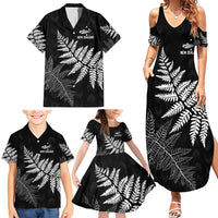New Zealand Lawn Bowls Personalized Family Matching Summer Maxi Dress and Hawaiian Shirt Wrap-Around Silver Fern - Polynesian Pride
