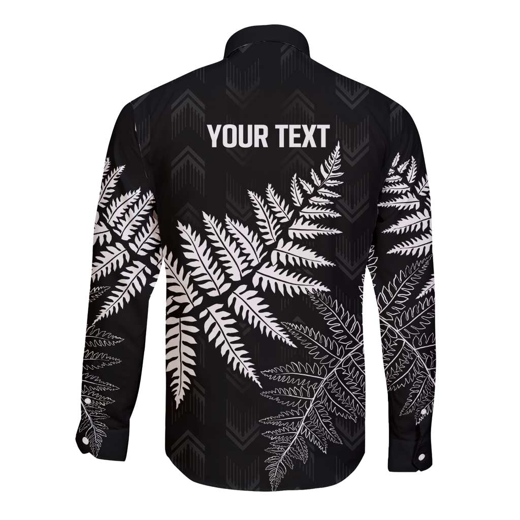 New Zealand Lawn Bowls Personalized Long Sleeve Button Shirt Wrap-Around Silver Fern - Polynesian Pride