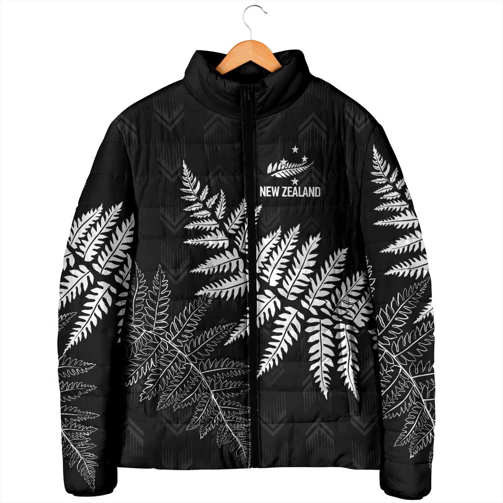 New Zealand Lawn Bowls Personalized Padded Jacket Wrap-Around Silver Fern - Polynesian Pride
