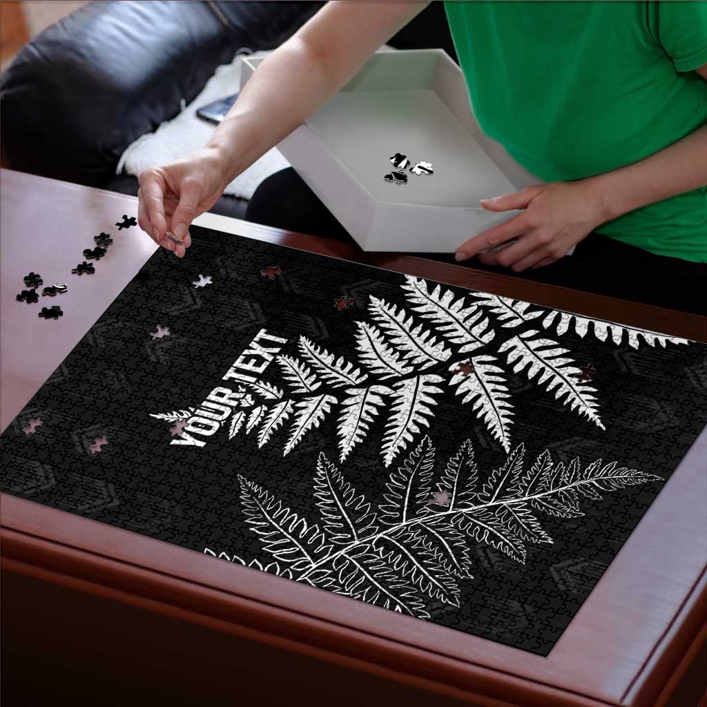 New Zealand Lawn Bowls Personalized Puzzle Wrap-Around Silver Fern - Polynesian Pride