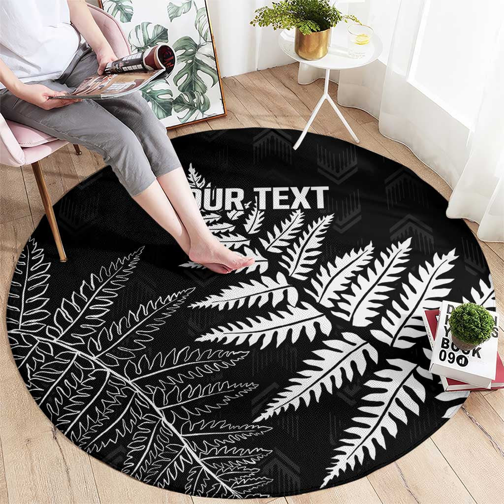 New Zealand Lawn Bowls Personalized Round Carpet Wrap-Around Silver Fern - Polynesian Pride