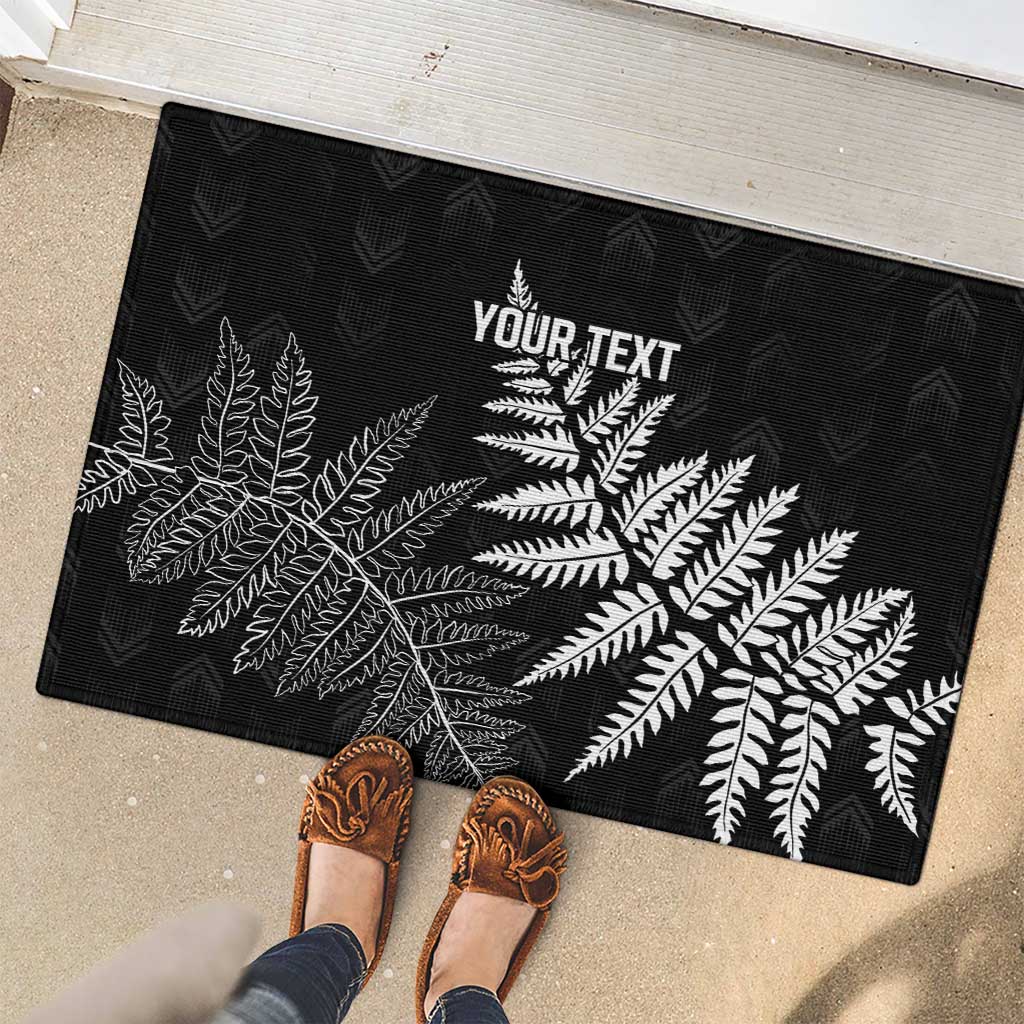 New Zealand Lawn Bowls Personalized Rubber Doormat Wrap-Around Silver Fern - Polynesian Pride