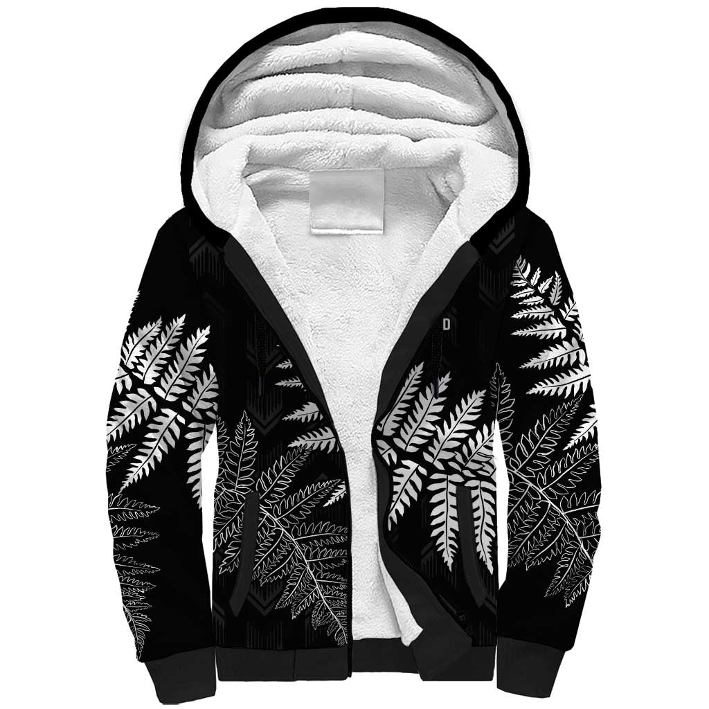 New Zealand Lawn Bowls Personalized Sherpa Hoodie Wrap-Around Silver Fern - Polynesian Pride