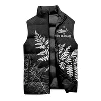 New Zealand Lawn Bowls Personalized Sleeveless Puffer Jacket Wrap-Around Silver Fern - Polynesian Pride