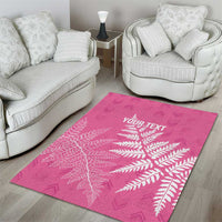 New Zealand Lawn Bowls Breast Cancer Personalized Area Rug Wrap-Around Silver Fern - Polynesian Pride