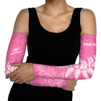 New Zealand Lawn Bowls Breast Cancer Personalized Arm Sleeves Wrap-Around Silver Fern - Polynesian Pride