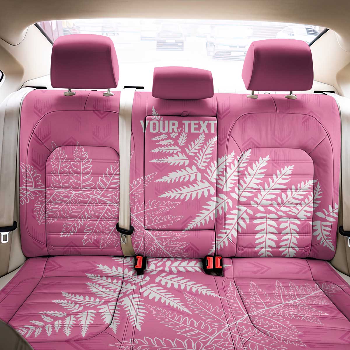 New Zealand Lawn Bowls Breast Cancer Personalized Back Car Seat Cover Wrap-Around Silver Fern - Polynesian Pride