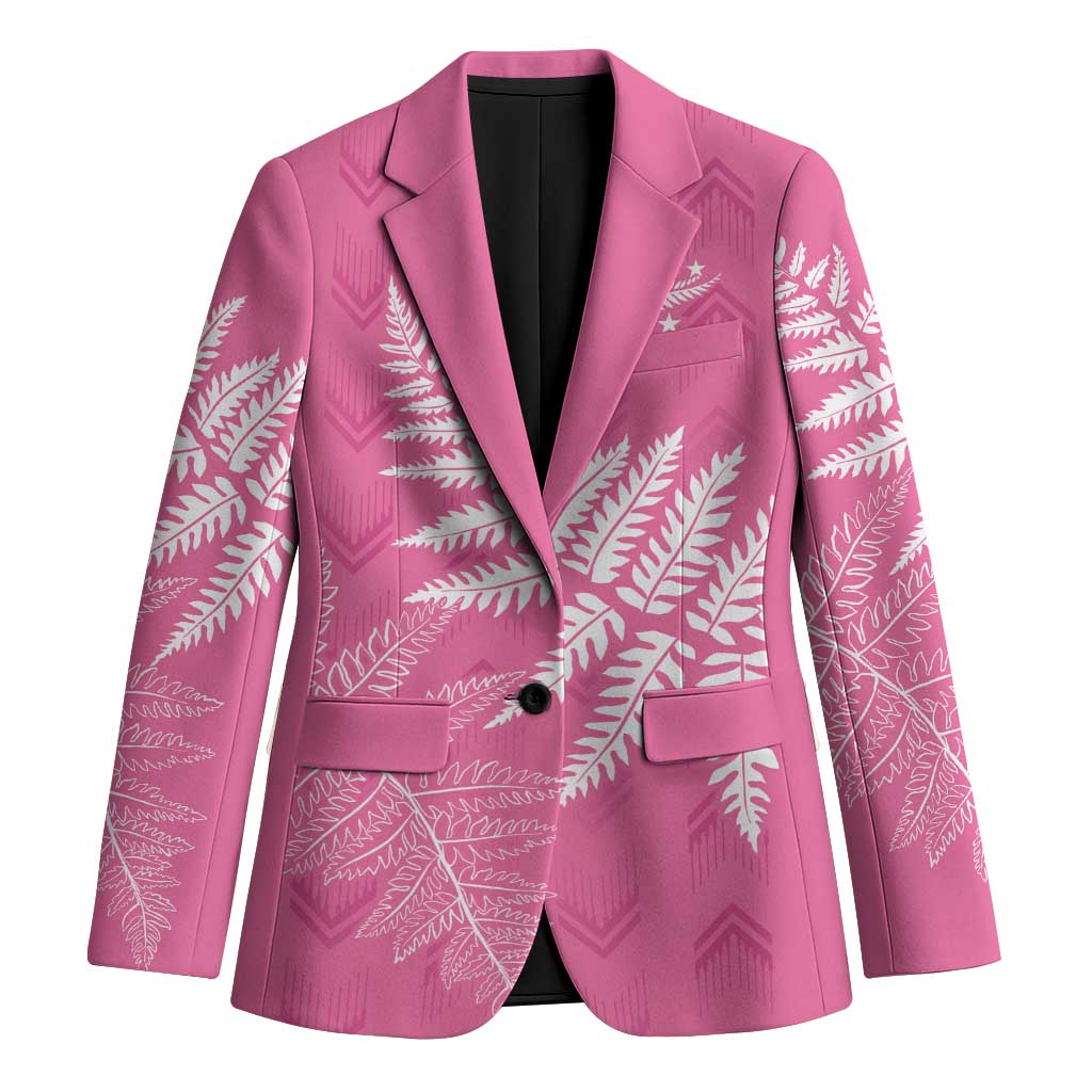 New Zealand Lawn Bowls Breast Cancer Personalized Blazer Wrap-Around Silver Fern - Polynesian Pride