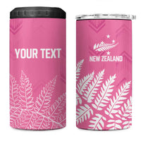 New Zealand Lawn Bowls Breast Cancer Personalized 4 in 1 Can Cooler Tumbler Wrap-Around Silver Fern - Polynesian Pride