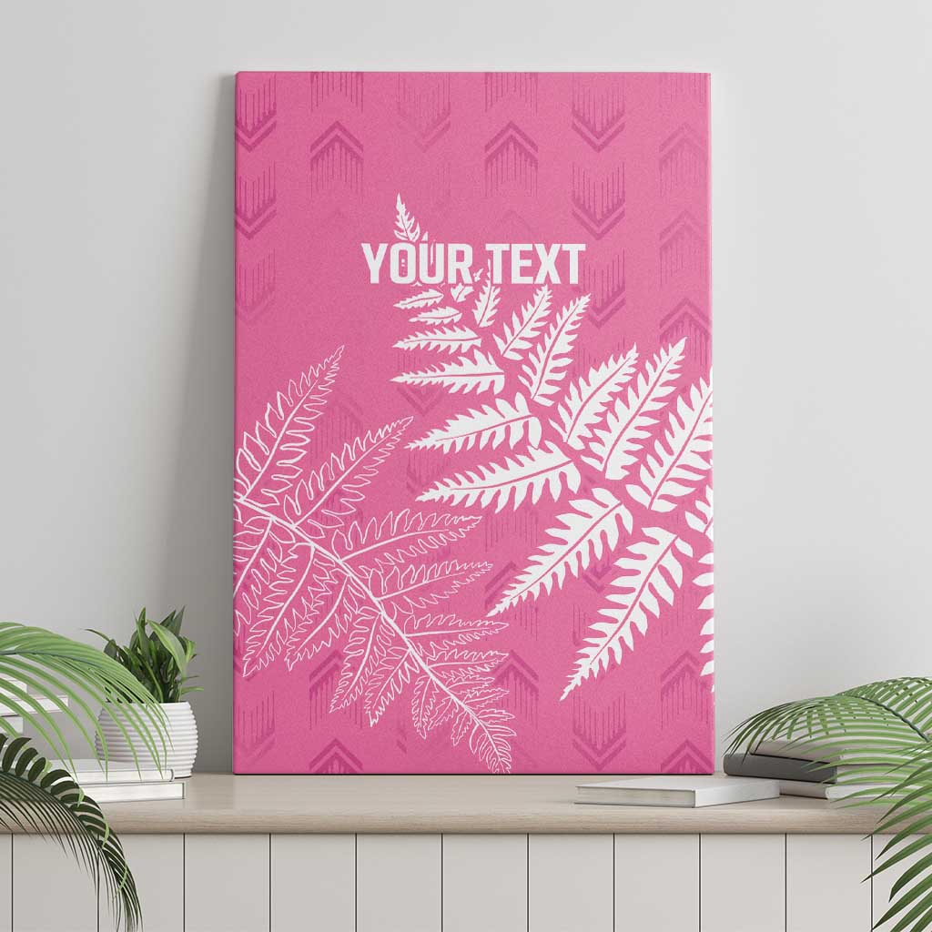 New Zealand Lawn Bowls Breast Cancer Personalized Canvas Wall Art Wrap-Around Silver Fern - Polynesian Pride