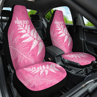 New Zealand Lawn Bowls Breast Cancer Personalized Car Seat Cover Wrap-Around Silver Fern - Polynesian Pride