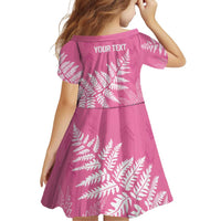 New Zealand Lawn Bowls Breast Cancer Personalized Family Matching Off Shoulder Short Dress and Hawaiian Shirt Wrap-Around Silver Fern - Polynesian Pride