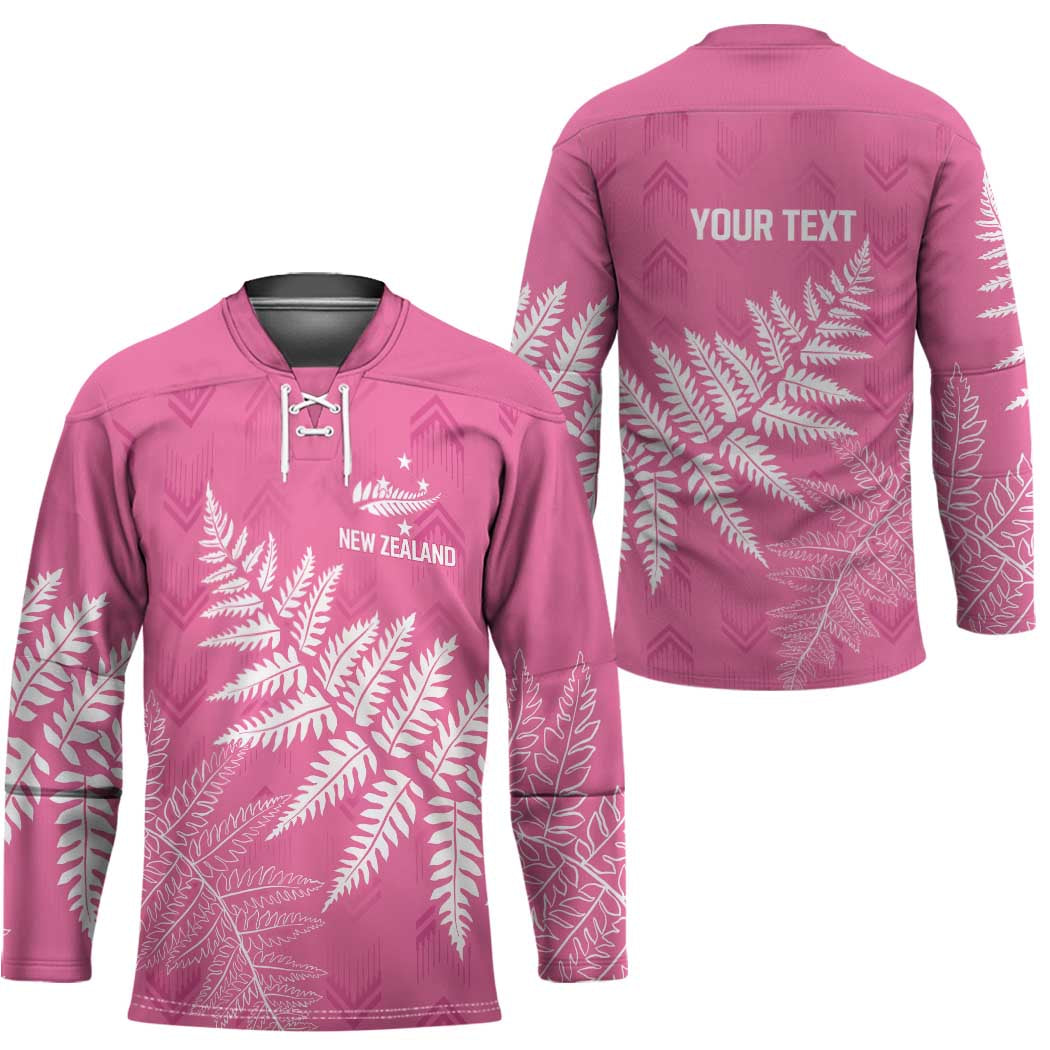 New Zealand Lawn Bowls Breast Cancer Personalized Hockey Jersey Wrap-Around Silver Fern - Polynesian Pride