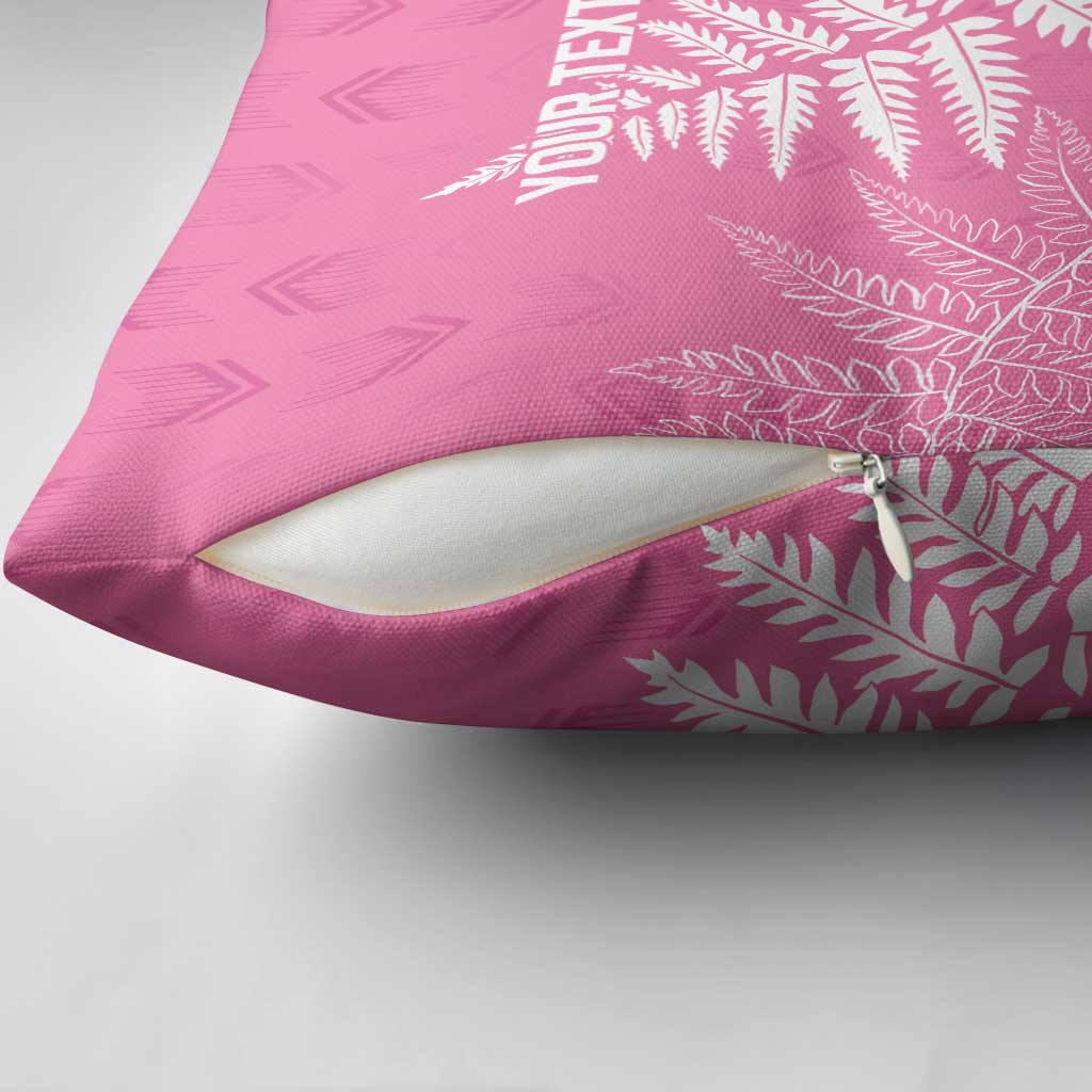 New Zealand Lawn Bowls Breast Cancer Personalized Pillow Cover Wrap-Around Silver Fern - Polynesian Pride