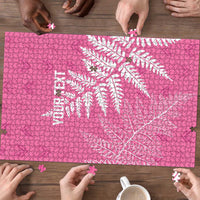 New Zealand Lawn Bowls Breast Cancer Personalized Puzzle Wrap-Around Silver Fern - Polynesian Pride