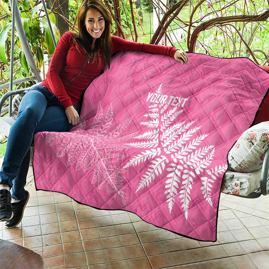 New Zealand Lawn Bowls Breast Cancer Personalized Quilt Wrap-Around Silver Fern - Polynesian Pride