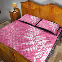 New Zealand Lawn Bowls Breast Cancer Personalized Quilt Bed Set Wrap-Around Silver Fern - Polynesian Pride