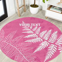 New Zealand Lawn Bowls Breast Cancer Personalized Round Carpet Wrap-Around Silver Fern - Polynesian Pride