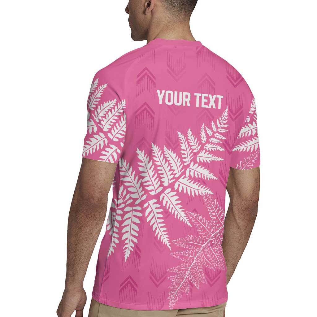 New Zealand Lawn Bowls Breast Cancer Personalized Rugby Jersey Wrap-Around Silver Fern - Polynesian Pride