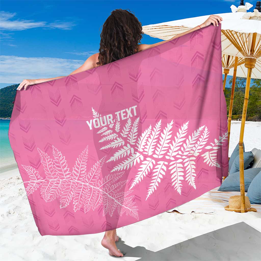 New Zealand Lawn Bowls Breast Cancer Personalized Sarong Wrap-Around Silver Fern - Polynesian Pride