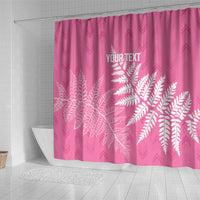 New Zealand Lawn Bowls Breast Cancer Personalized Shower Curtain Wrap-Around Silver Fern - Polynesian Pride