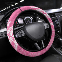 New Zealand Lawn Bowls Breast Cancer Steering Wheel Cover Wrap-Around Silver Fern - Polynesian Pride