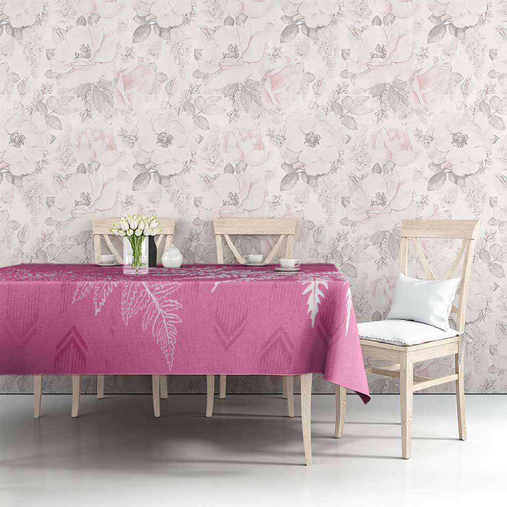 New Zealand Lawn Bowls Breast Cancer Personalized Tablecloth Wrap-Around Silver Fern - Polynesian Pride