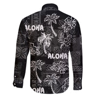 Aloha Vintage Quilt Family Matching Puletasi Dress and Hawaiian Shirt Hawaiian Seamless - Black LT7 - Polynesian Pride