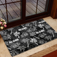 Aloha Vintage Quilt Rubber Doormat Hawaiian Seamless - Black LT7 - Polynesian Pride