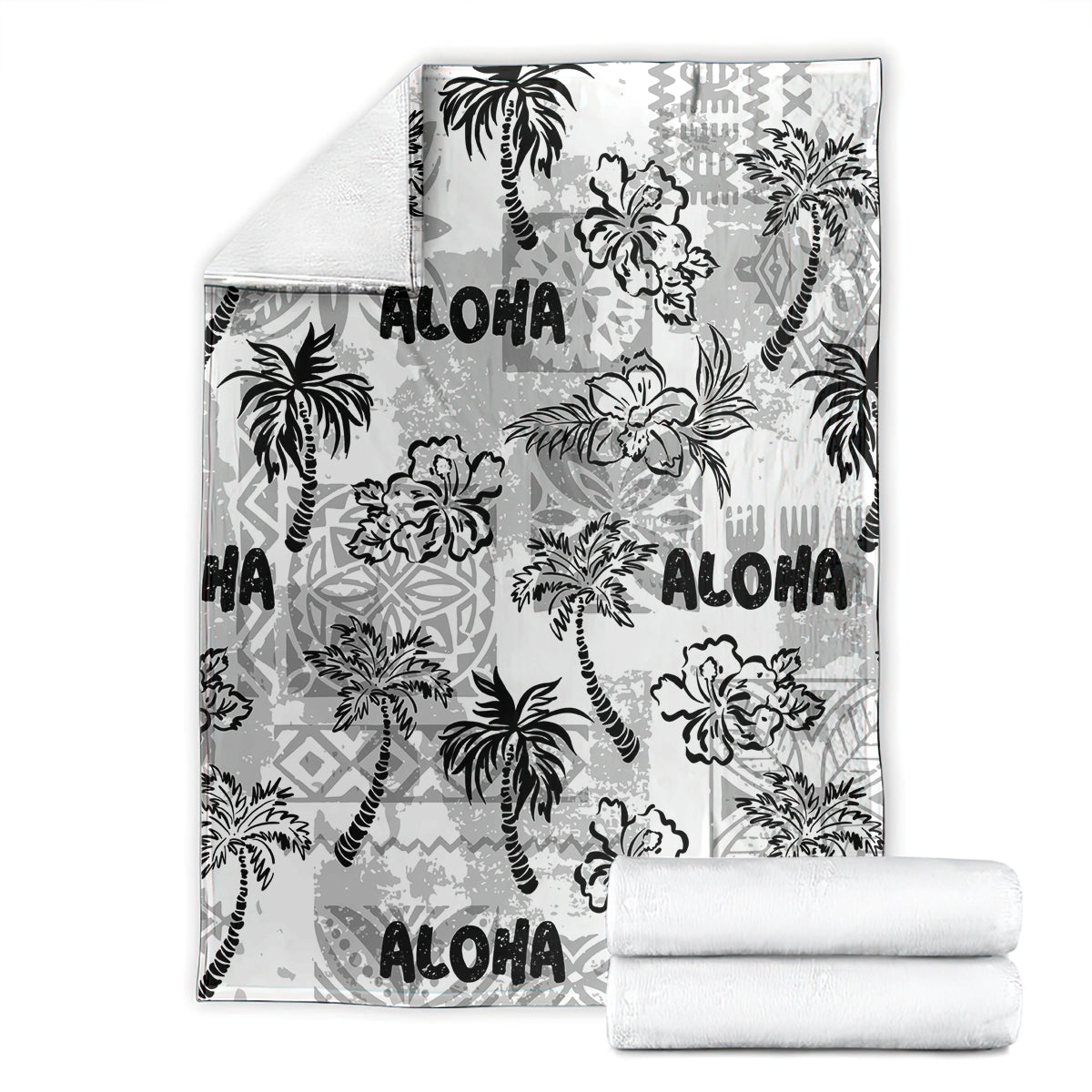 Aloha Vintage Quilt Blanket Hawaiian Seamless - White LT7 - Polynesian Pride