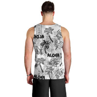 Aloha Vintage Quilt Men Tank Top Hawaiian Seamless - White LT7 - Polynesian Pride
