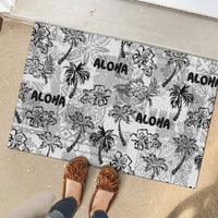 Aloha Vintage Quilt Rubber Doormat Hawaiian Seamless - White LT7 - Polynesian Pride