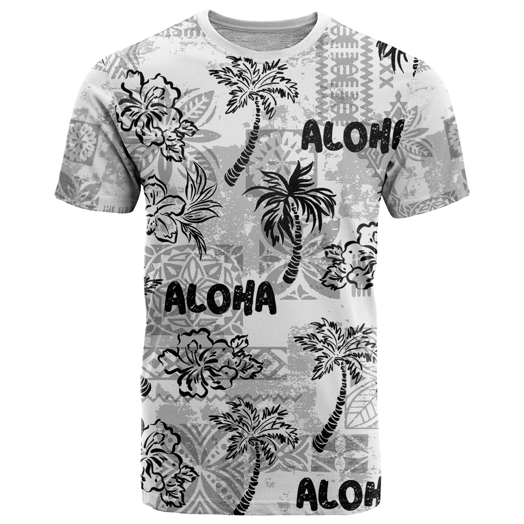 Aloha Vintage Quilt T Shirt Hawaiian Seamless - White LT7 White - Polynesian Pride