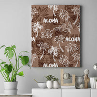 Aloha Vintage Quilt Canvas Wall Art Hawaiian Seamless - Brown LT7 Brown - Polynesian Pride