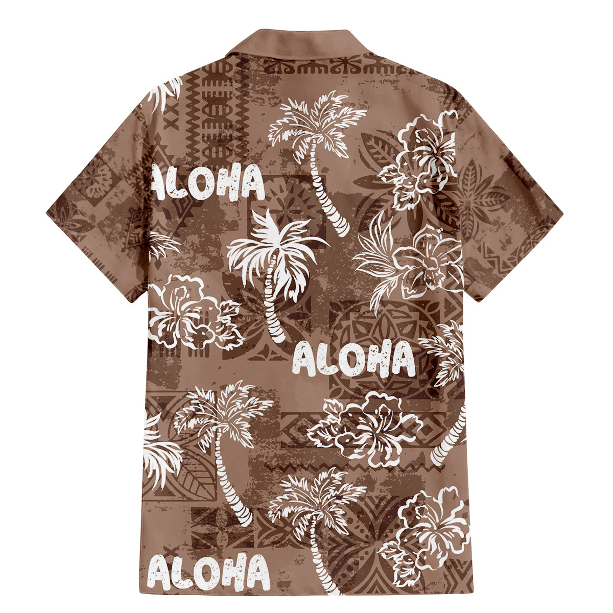 Aloha Vintage Quilt Family Matching Mermaid Dress and Hawaiian Shirt Hawaiian Seamless - Brown LT7 - Polynesian Pride
