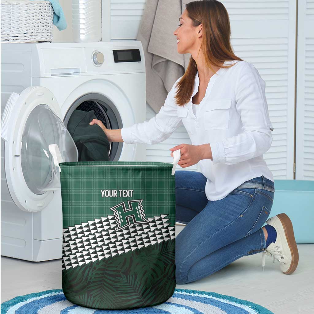 Rainbow Warriors Hawaii Personalized Palaka Laundry Basket - Polynesian Pride