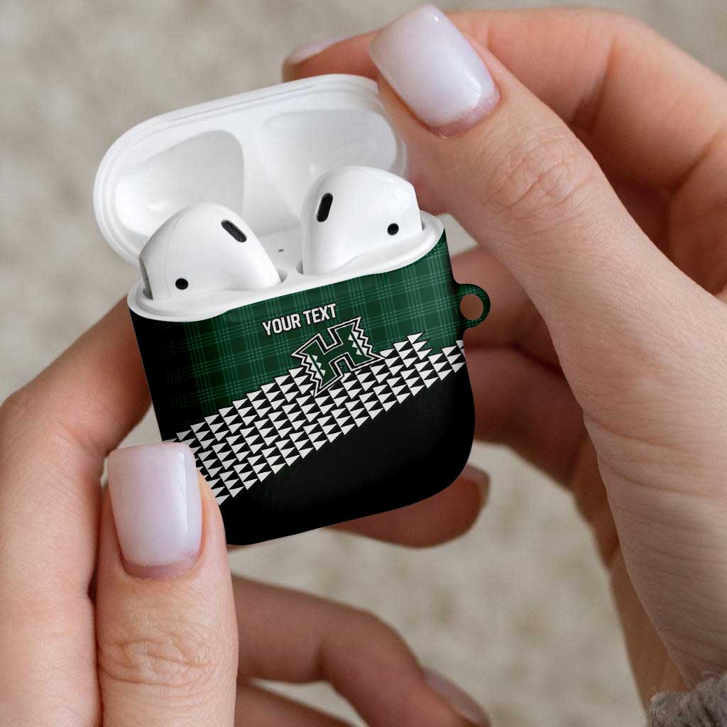 Rainbow Warriors Hawaii Personalized Palaka AirPods Case - Polynesian Pride