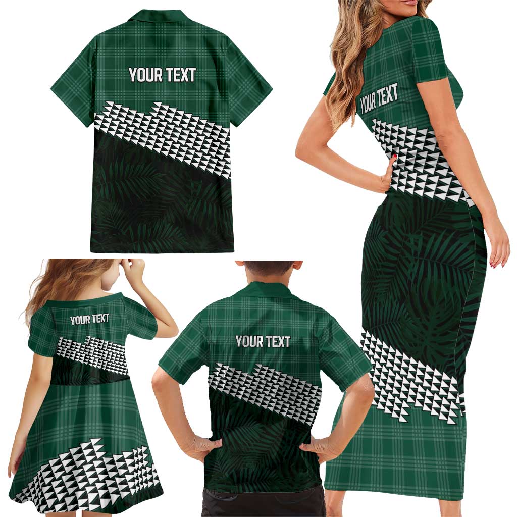 Rainbow Warriors Hawaii Personalized Palaka Family Matching Short Sleeve Bodycon Dress and Hawaiian Shirt - Polynesian Pride