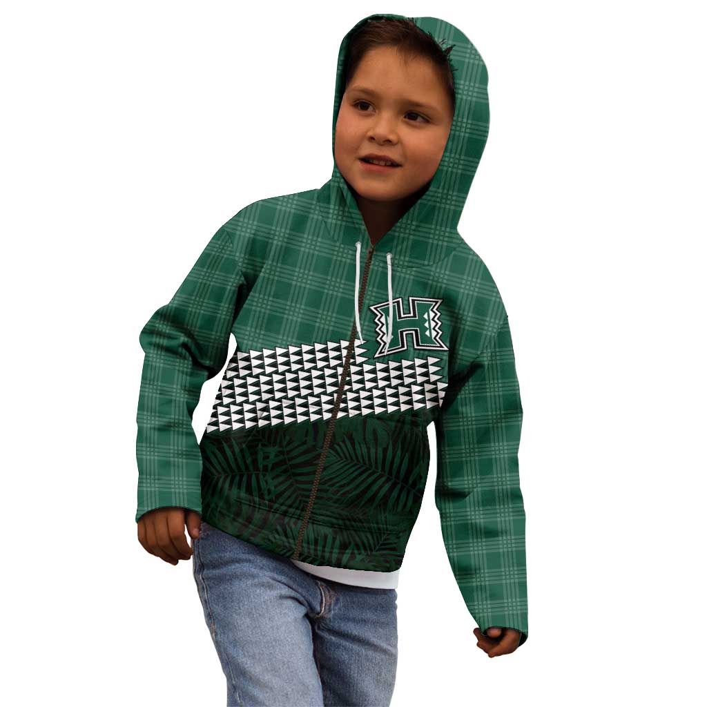 Rainbow Warriors Hawaii Personalized Palaka Kid Hoodie - Polynesian Pride