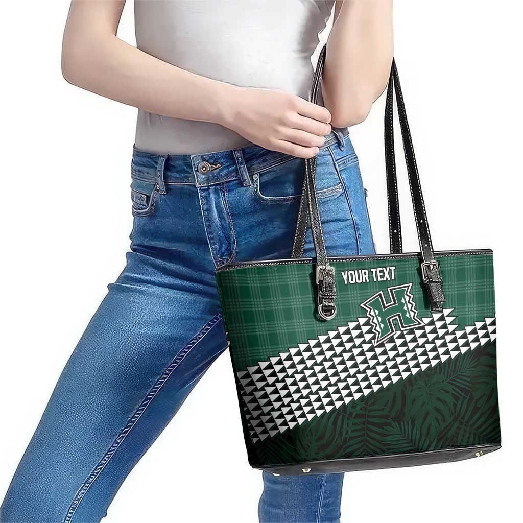 Rainbow Warriors Hawaii Personalized Palaka Leather Tote Bag - Polynesian Pride