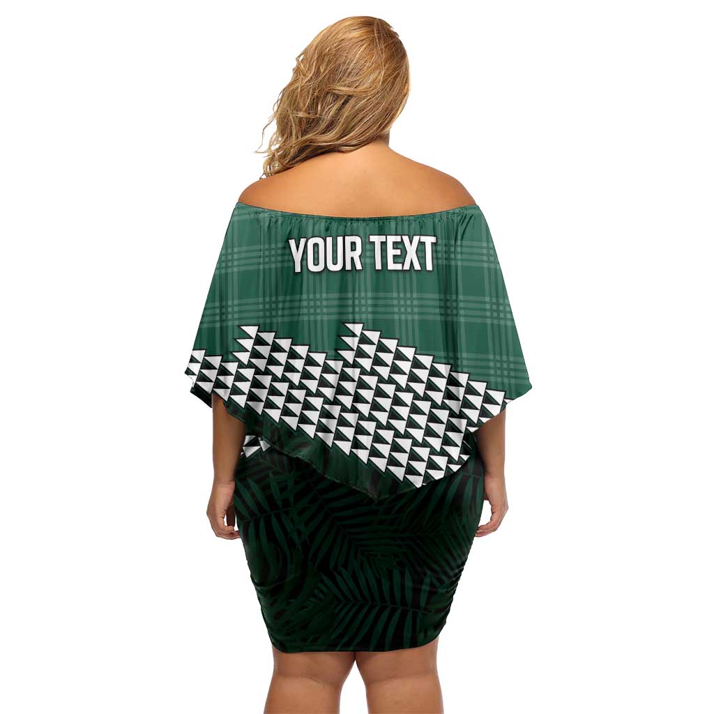 Rainbow Warriors Hawaii Personalized Palaka Off Shoulder Short Dress - Polynesian Pride