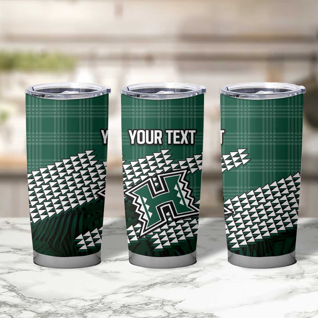 Rainbow Warriors Hawaii Personalized Palaka Tumbler Cup - Polynesian Pride