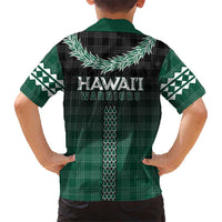 Rainbow Warriors Hawaii Palaka Family Matching Off Shoulder Maxi Dress and Hawaiian Shirt Maile Lei - Polynesian Pride