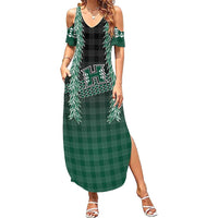 Rainbow Warriors Hawaii Palaka Family Matching Summer Maxi Dress and Hawaiian Shirt Maile Lei - Polynesian Pride