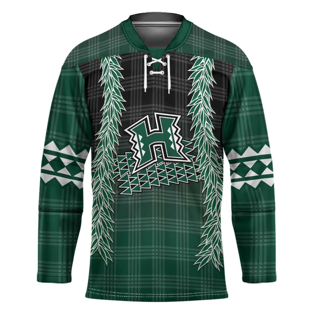 Rainbow Warriors Hawaii Palaka Hockey Jersey Maile Lei - Polynesian Pride